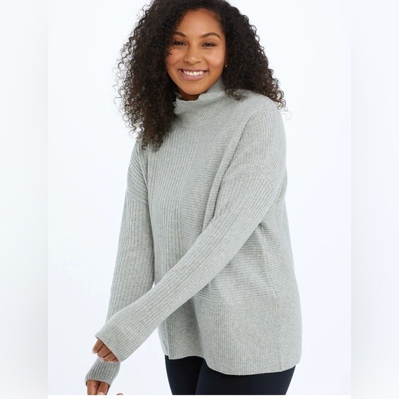 Summersalt Luxe Cashmere Blend Funnel Cream Cashmere-Blend Sweater size Medium - Picture 8 of 8